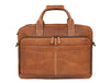 Aaron Leather Goods - Vintage Tan Leather Office Bag - Aaron Leather Goods