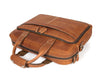 Aaron Leather Goods - Vintage Tan Leather Office Bag - Aaron Leather Goods