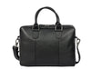 Aaron Leather Goods Full - Grain Leather Office Bag – Sleek Black Laptop Briefcase for Men - Aaron Leather Goods