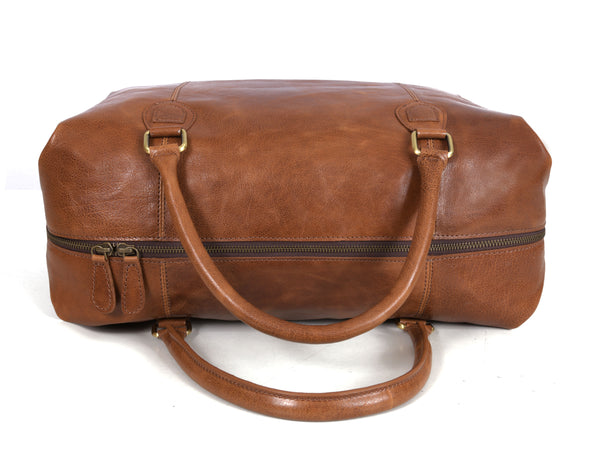 Premium Full-Grain Leather Weekender Duffel Bag for Travel & Business | 22 Inch