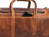 Leather Weekender Bag - light brown - Aaron Leather Goods