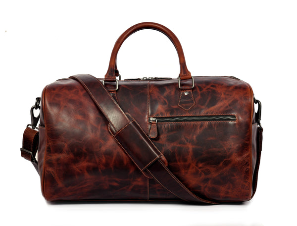 Leather Travel Duffle Bag - Aaron Leather Goods
