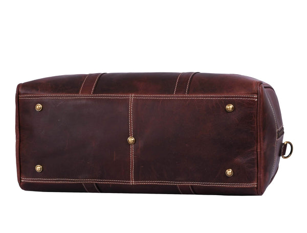Premium Buffalo Leather Travel Weekender Bag - Aaron Leather Goods
