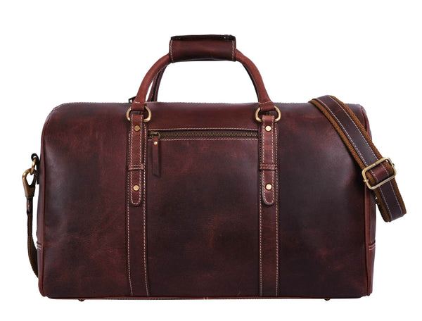 Premium Buffalo Leather Travel Weekender Bag - Aaron Leather Goods