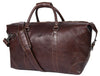 Handcrafted Brown Full-Grain Leather Duffle Bag with Detachable Strap – Premium Travel Weekender by Aaron Leather Goods