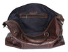 Handcrafted Brown Full-Grain Leather Duffle Bag with Detachable Strap – Premium Travel Weekender by Aaron Leather Goods