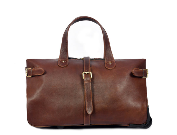 Leather Trolley Bag - Brown - Aaron Leather Goods