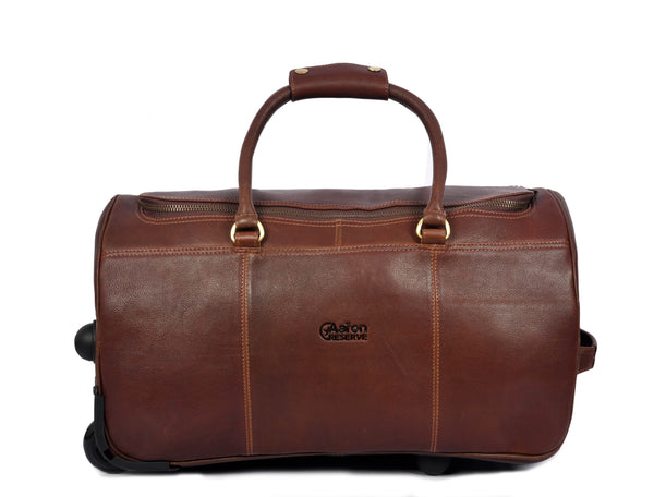 Leather Trolley Bag - Walnut - Aaron Leather Goods