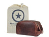 Omaha Leather Toiletry Bag - Walnut Brown - Aaron Leather Goods