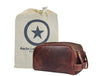 Omaha Leather Toiletry Bag - Walnut Brown - Aaron Leather Goods