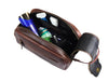 Omaha Leather Toiletry Bag - Walnut Brown - Aaron Leather Goods