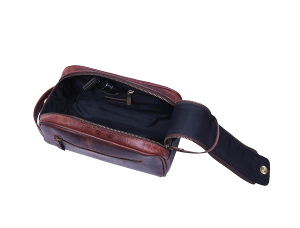 Premium Leather Toiletry Bag – Durable, Stylish & Water-Resistant DOPP Kit - Aaron Leather Goods