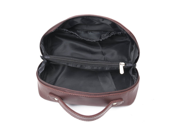 Premium Leather Toiletry Bag for Men – Compact Travel Dopp Kit with Carry Handle & Dual Zipper – Handmade Shaving Kit Organizer (Model: LH-WB-125) - Aaron Leather Goods