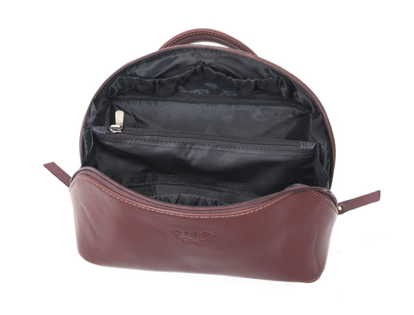 Premium Leather Toiletry Bag for Men – Compact Travel Dopp Kit with Carry Handle & Dual Zipper – Handmade Shaving Kit Organizer (Model: LH-WB-125) - Aaron Leather Goods