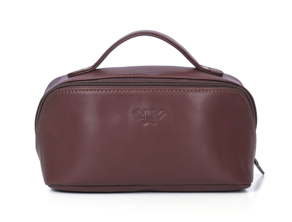 Premium Leather Toiletry Bag for Men – Compact Travel Dopp Kit with Carry Handle & Dual Zipper – Handmade Shaving Kit Organizer (Model: LH-WB-125) - Aaron Leather Goods