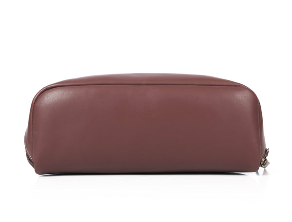 Premium Leather Toiletry Bag for Men – Compact Travel Dopp Kit with Carry Handle & Dual Zipper – Handmade Shaving Kit Organizer (Model: LH-WB-125) - Aaron Leather Goods