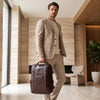 Alderway Brown Leather Commuter Backpack