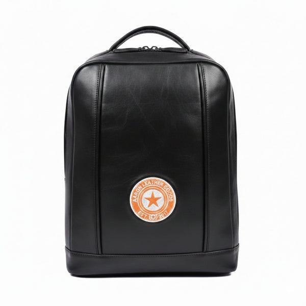 Premium Black Leather Backpack for Work & Travel