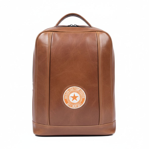 Premium Tan Leather Backpack for Work & Travel