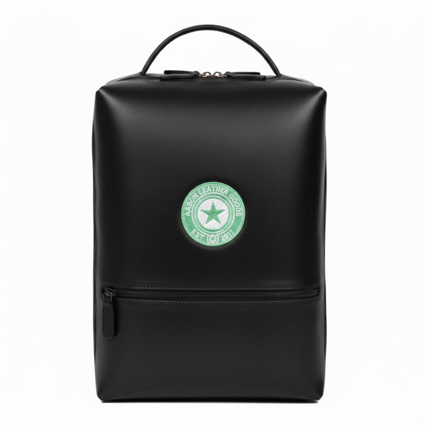 Premium Black Leather Backpack for Professionals
