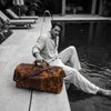 Vintage Crazy Horse Leather Duffle Bag for Travel & Weekender Trips | 23 Inch Full-Grain Leather Holdall