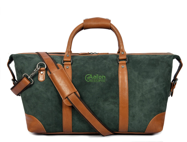 Leather Suede Duffle Bag - Aaron Leather Goods