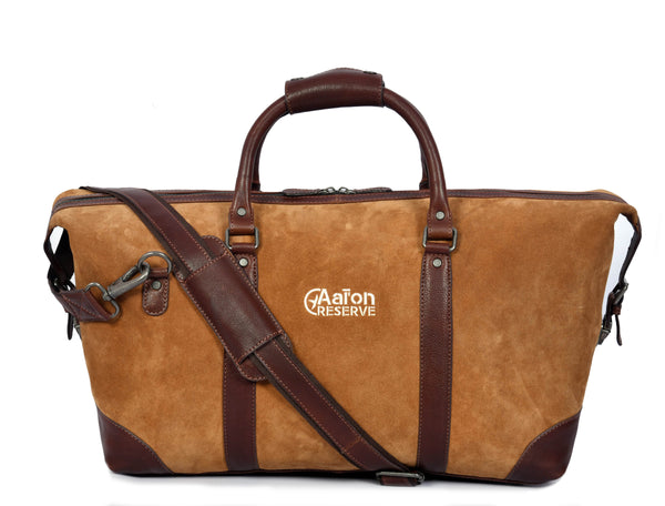 Leather Suede Duffle Bag - Aaron Leather Goods