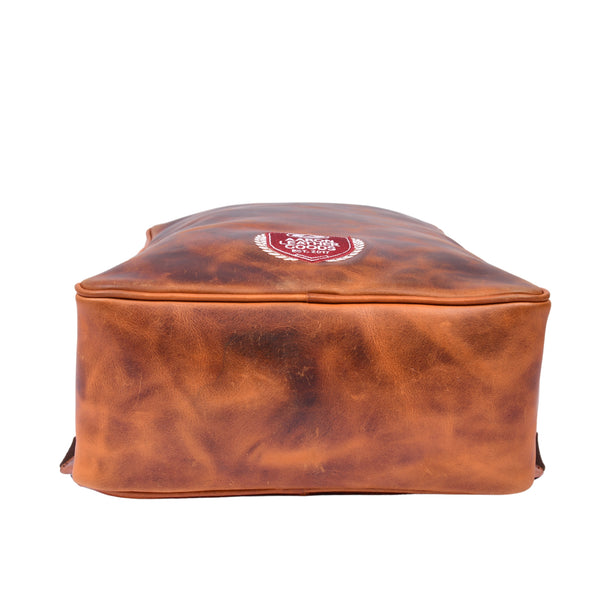 Handcrafted Brown Leather Laptop Backpack