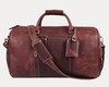 Arezzo Leather Overnight Bag - Walnut Brown - Aaron Leather Goods