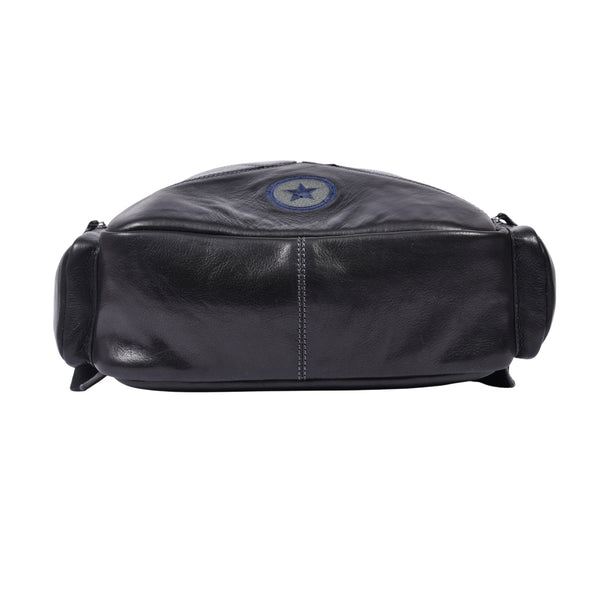 Luxury Black Leather Laptop Backpack – Minimal & Modern