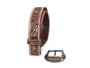 Zynkora Leather Tooled Belt - Brown - Aaron Leather Goods