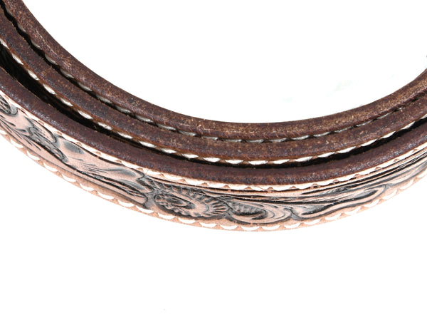 Zynkora Leather Tooled Belt -Brown