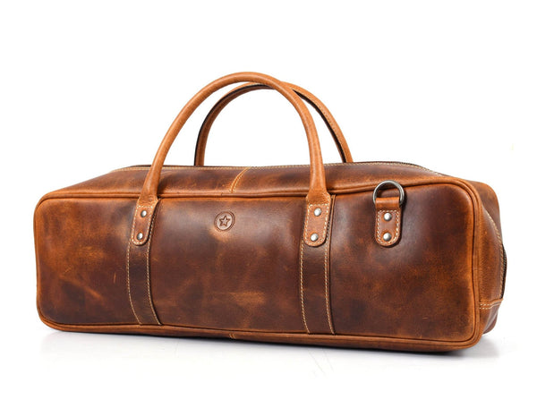 Tuscania Leather Knife Bag - Caramel Brown - Aaron Leather Goods