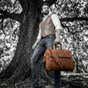 Aaron Leather Goods - Premium Tan Leather Office Bag - Aaron Leather Goods Inc