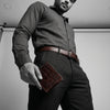 Aascent Premium Leather Wallet and Belt Combo Set - Brown - Aaron Leather Goods Inc