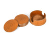 Cannes Leather Coaster - Tawny Brown - Aaron Leather Goods