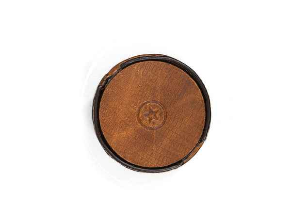 Cannes Leather Coaster - Gingerbread - Aaron Leather Goods