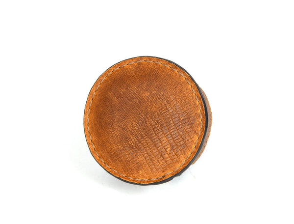 Cannes Leather Coaster - Gingerbread - Aaron Leather Goods