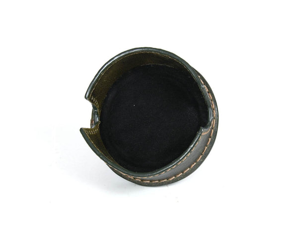 Ronda Leather Coaster - Pine Green - Aaron Leather Goods