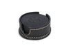 Ronda Leather Coaster - Raven Black - Aaron Leather Goods