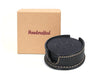 Ronda Leather Coaster - Raven Black - Aaron Leather Goods