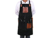 Serena Suede Apron - Raven Black - Aaron Leather Goods