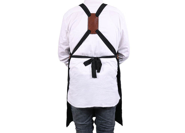 Serena Suede Apron - Raven Black - Aaron Leather Goods