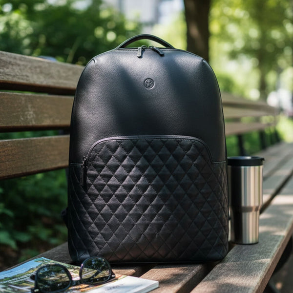 Atria Upcycled Leather Trolley Bag - Black - Aaron Leather Goods