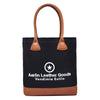 Black Canvas Tote with Premium Leather Handle - Aaron Leather Goods