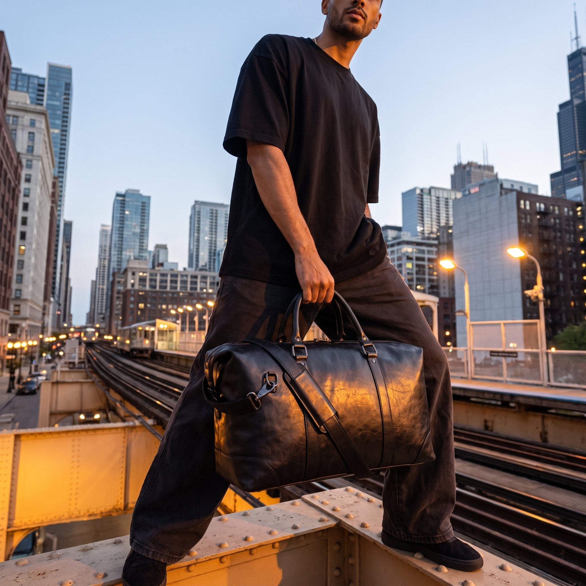 Luxury Handcrafted Leather Duffle by Aaron Leather Goods