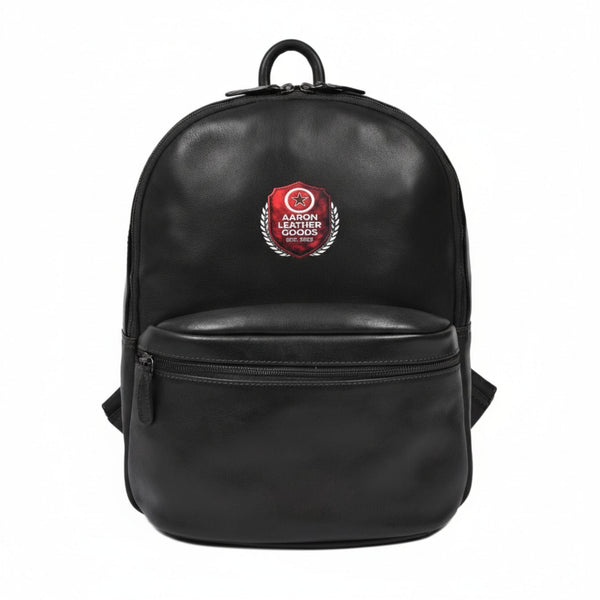 Black Leather Backpack for Work, Travel & Everyday Use - Aaron Leather Goods