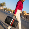 Black Premium Leather Travel Duffle Bag - Aaron Leather Goods Inc