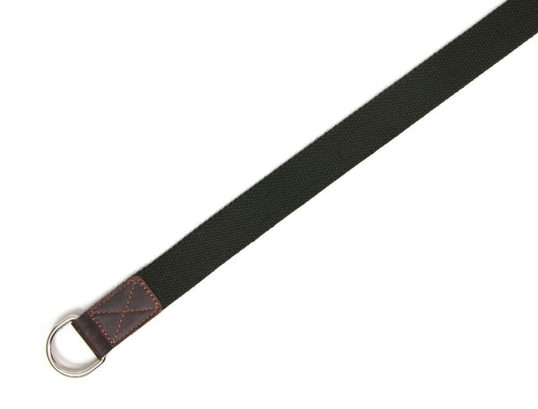 Paso Canvas Belt with D-ring - Green - Aaron Leather Goods