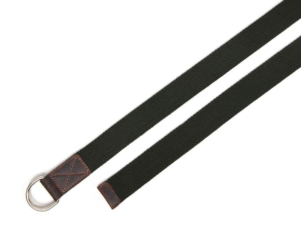 Paso Canvas Belt with D-ring - Green - Aaron Leather Goods